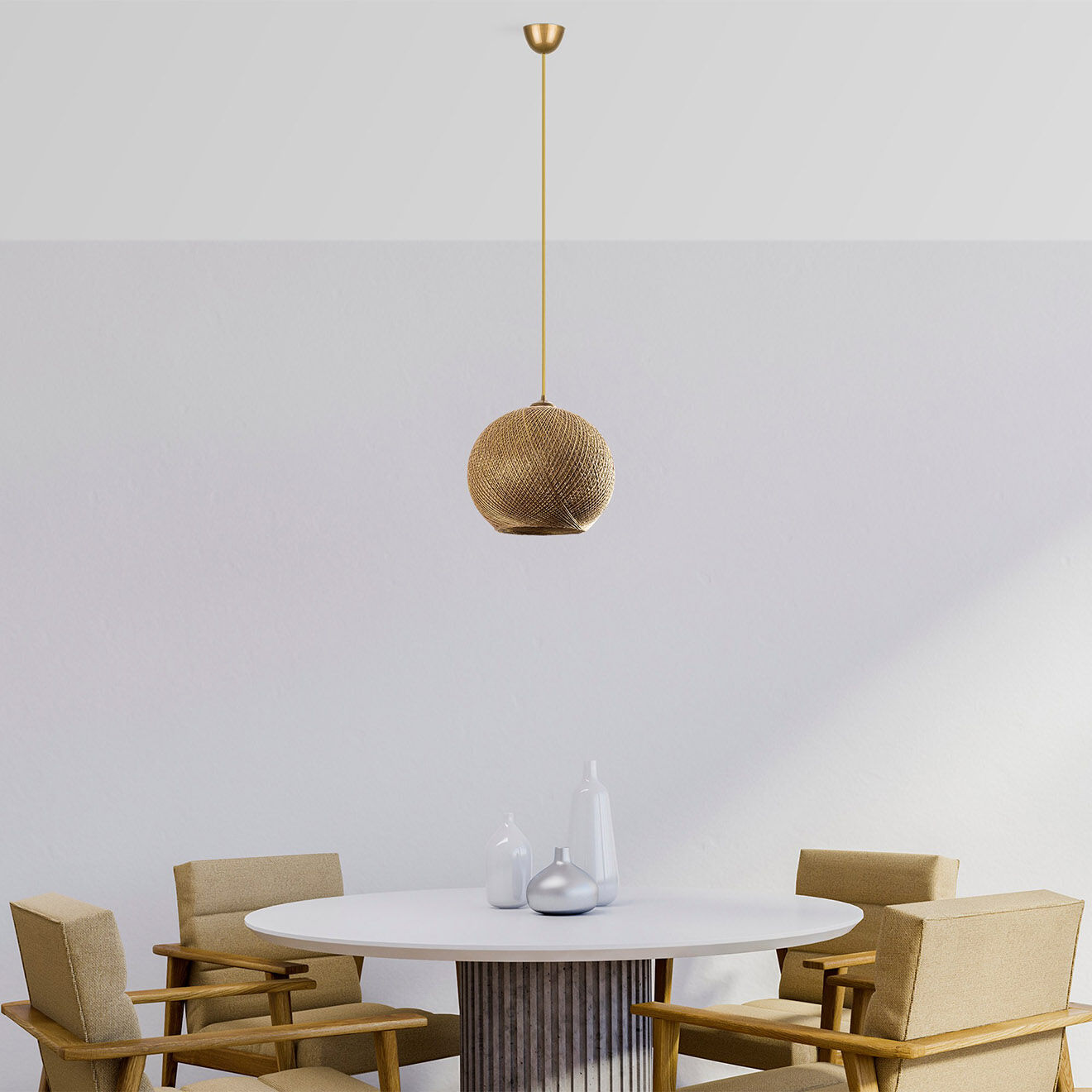 Opviq Suspension Nest  doré/marron - D.38x34x70 cm
