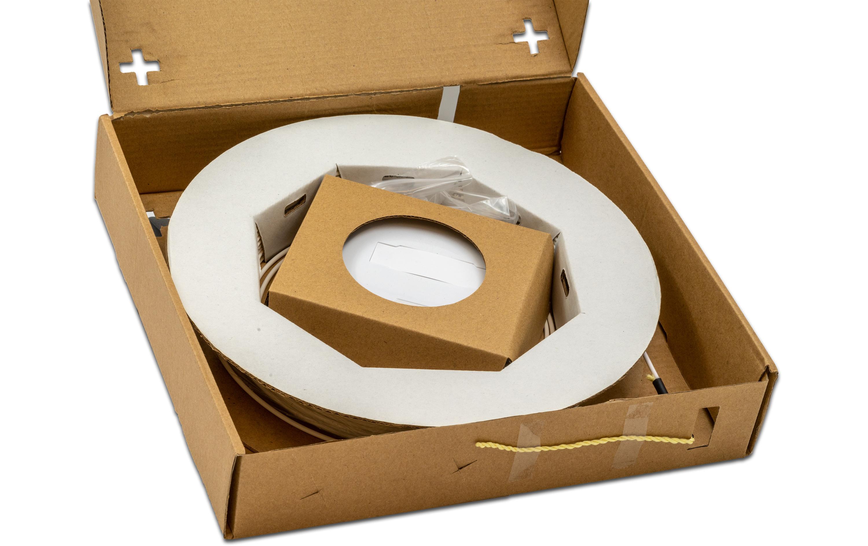 FTTH OTO Box 4x LC/APC Kupplungen, Breakoutkabel 30 mFTTH OTO Box, 4-fasrig, 4x LC/APC Kupplungen, Breakoutkabel 30 m, G.657A2