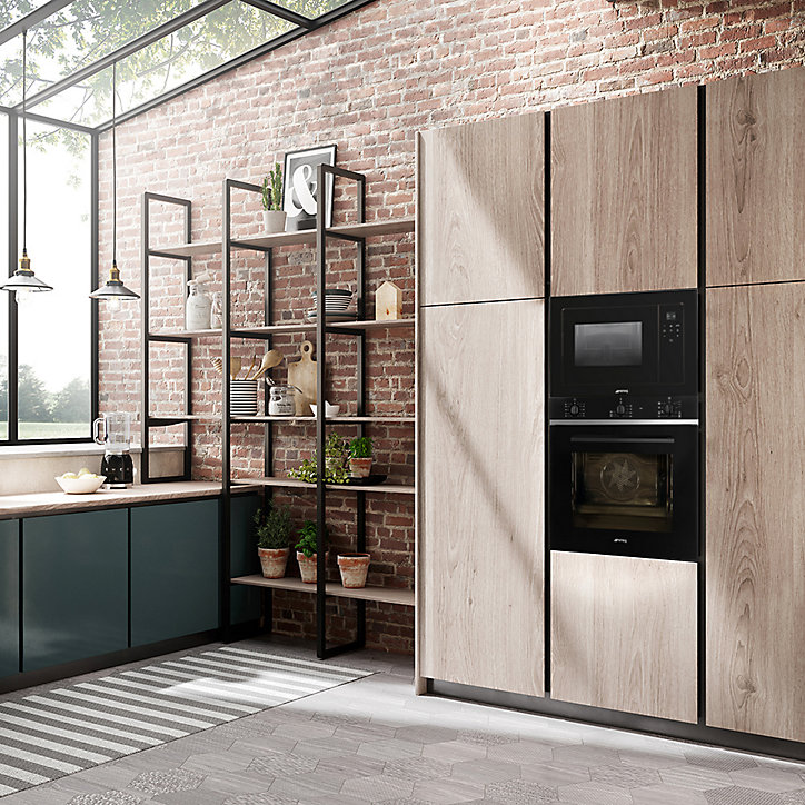 Four micro-ondes encastrable Linéa 20L FMI120B3 Smeg verre noir