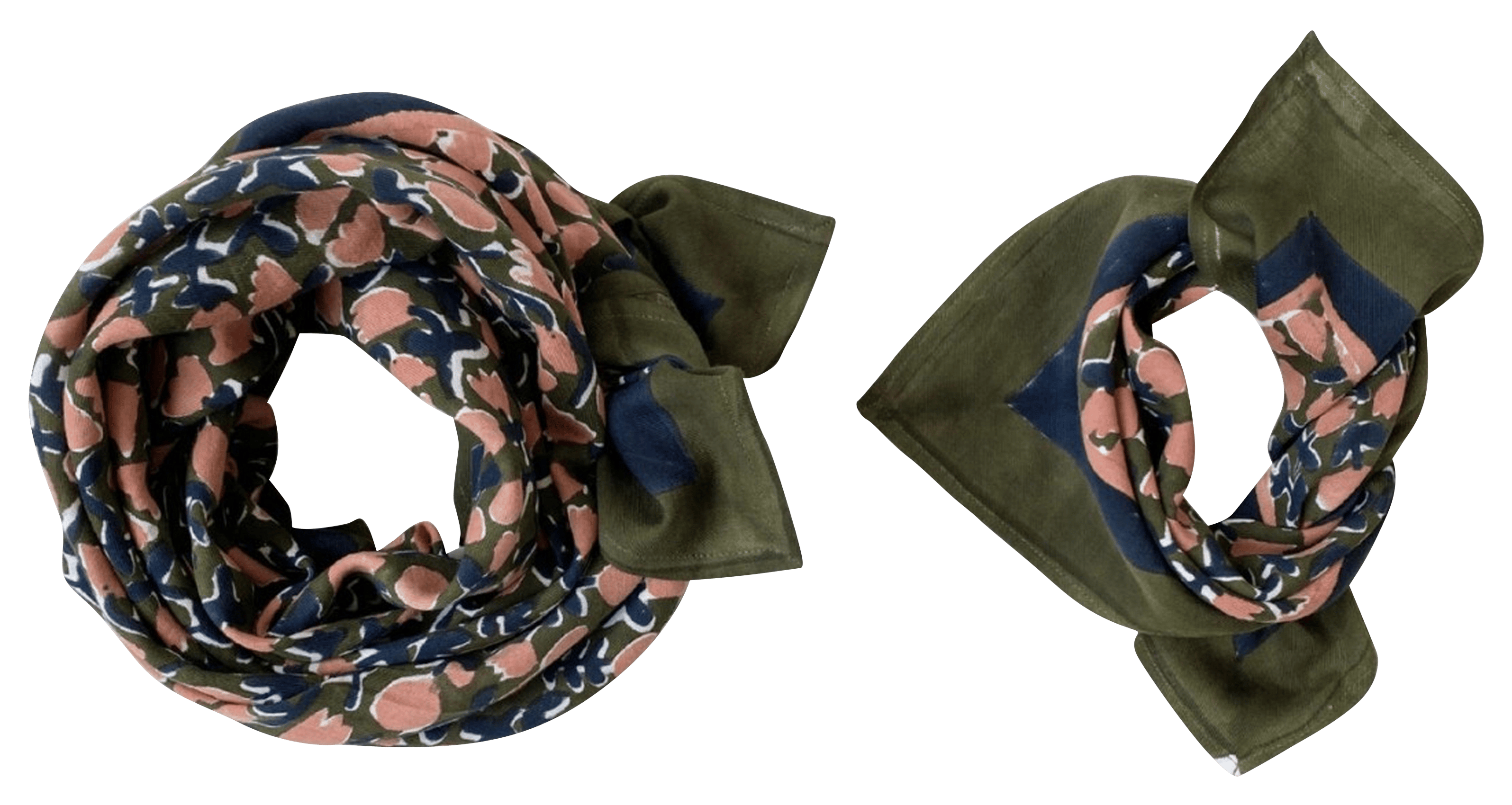 LATIKA - Foulard imprimé en coton | Vert