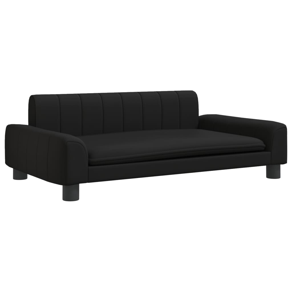 Cama para cães em couro sintético preto vidaXL, 70x45x30 cm