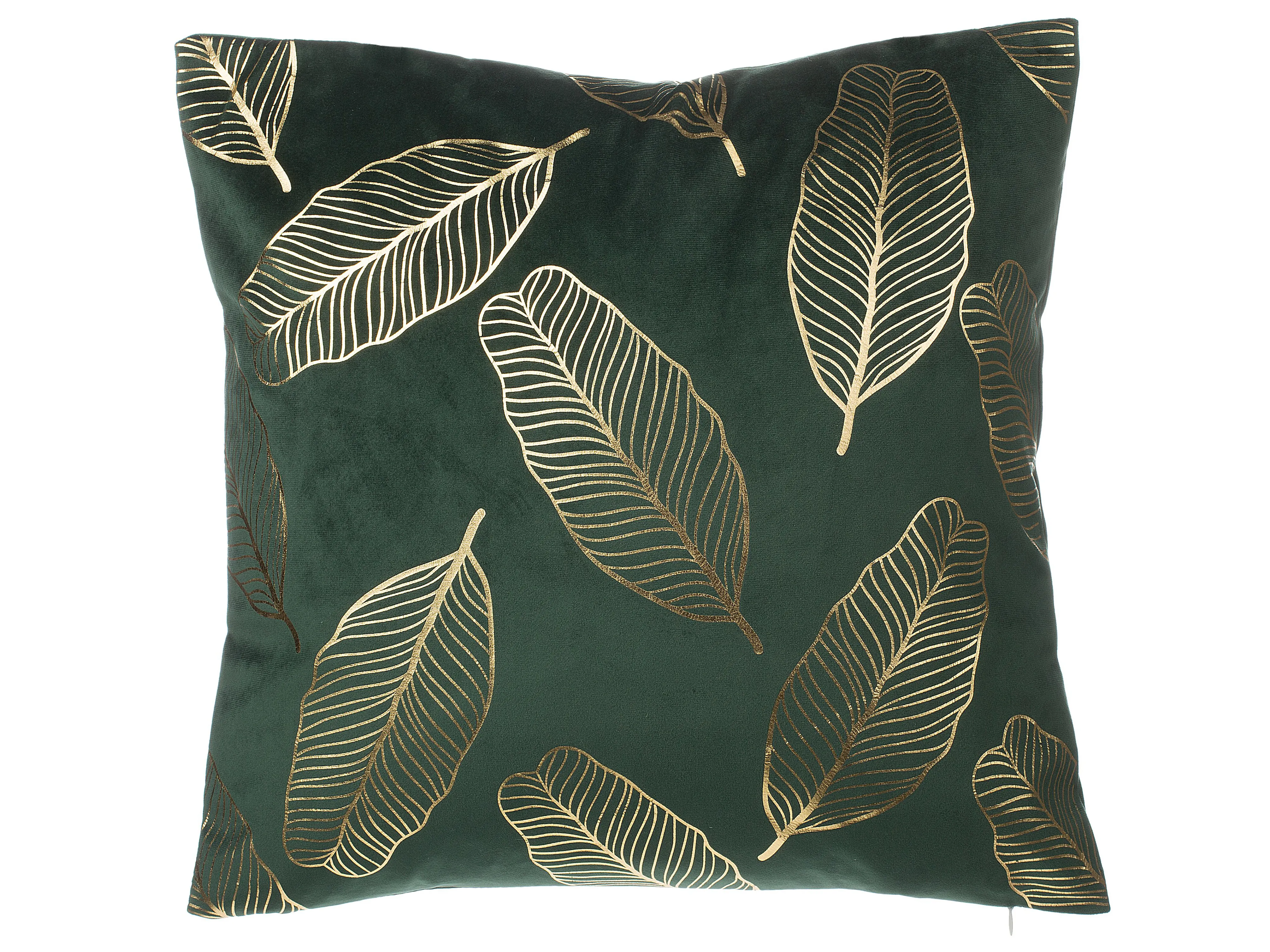 Set van 2 sierkussens FREESIA Fluweel 45 x 45 cm Donkergroen bladpatroon
