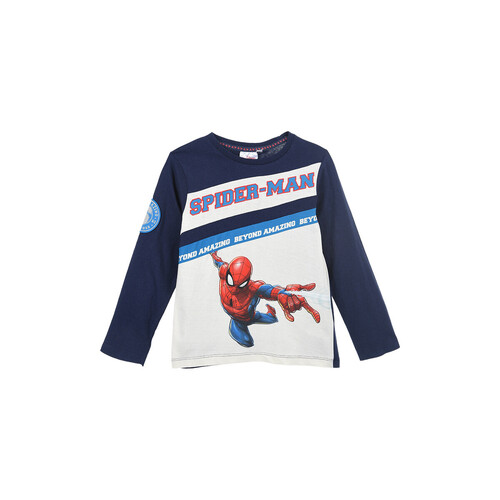 TEAM HEROES  - T SHIRT SPIDERMAN - Marine / Blanc