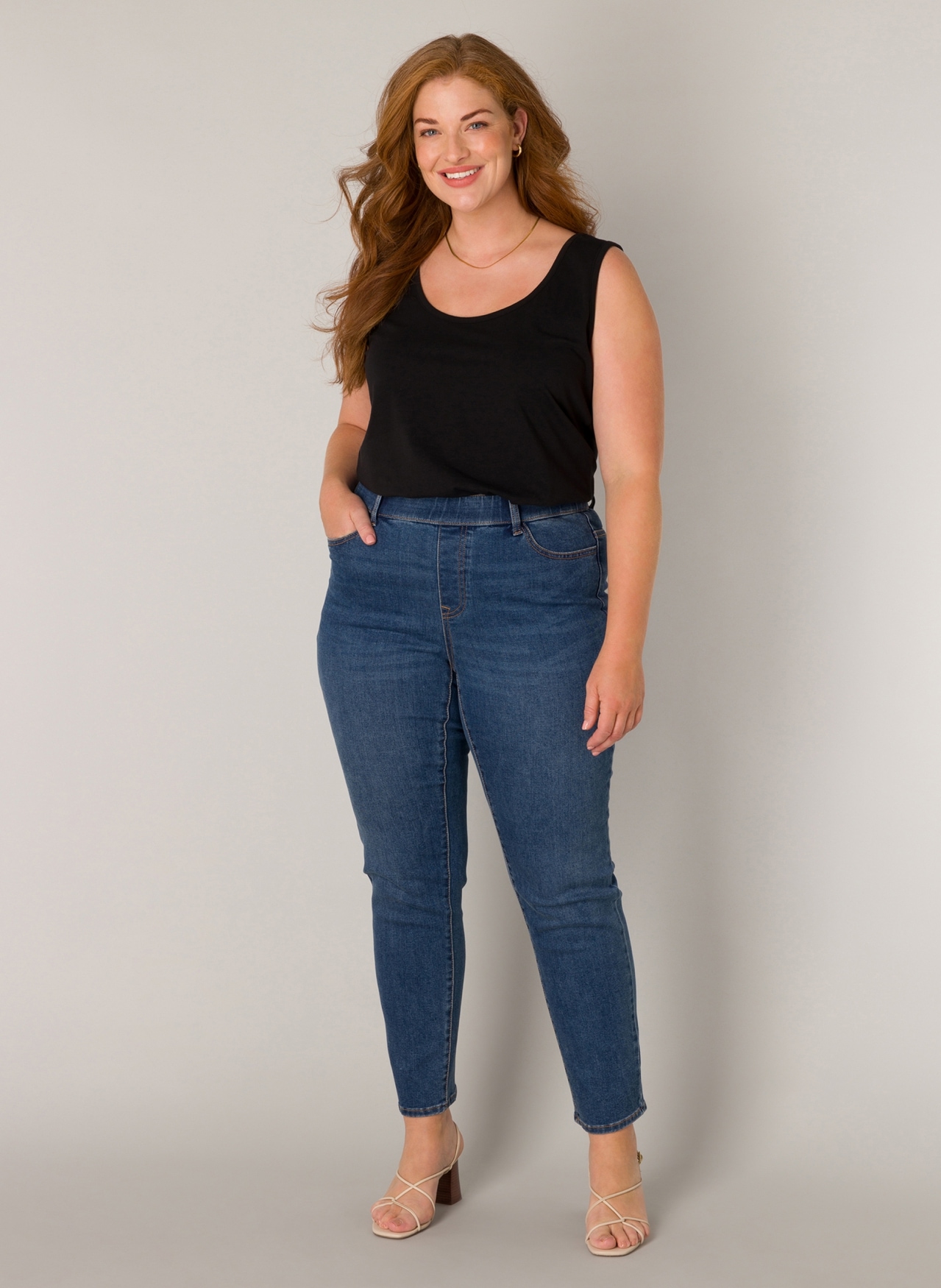 Base Level Curvy Jeggings  in grossen Grössen, mit Gummizug und Stretch