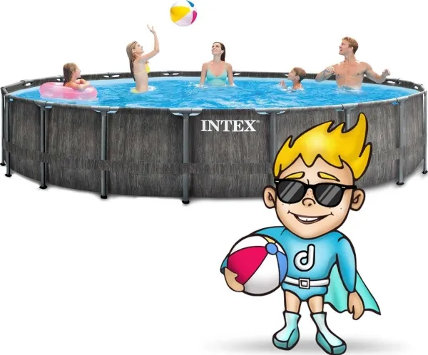 Intex Greywood Prism Frame Premium Pool Sæt, 24.311L, 549x122 cm