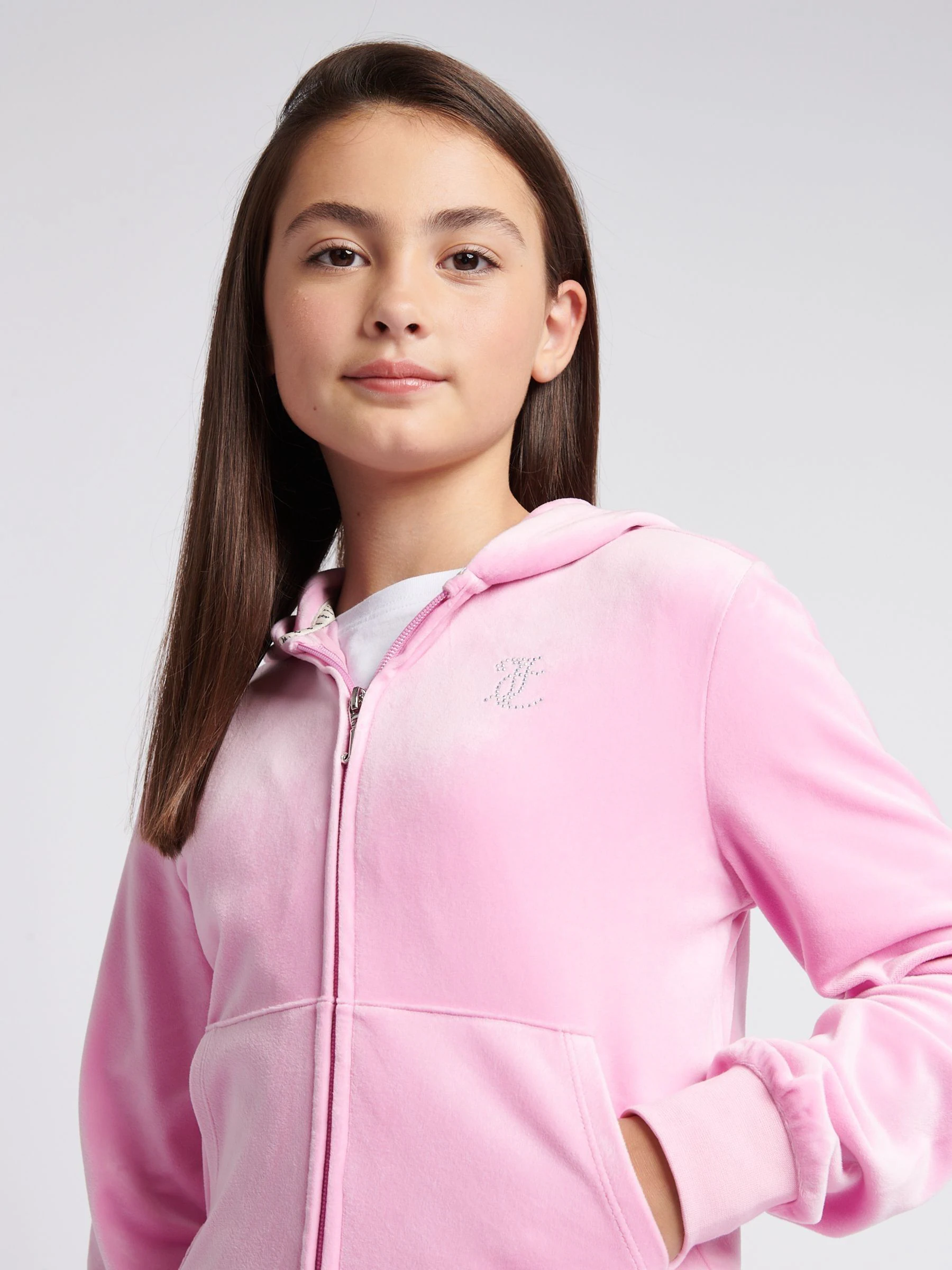 Roze/roestkleurig - Juicy Couture ruitvormige hoodie met rits