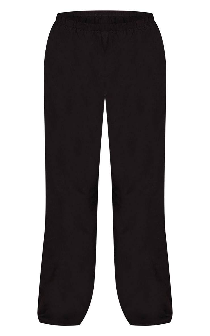 Blanc Pantalon Large Coordonné En Popeline De Coton Noir