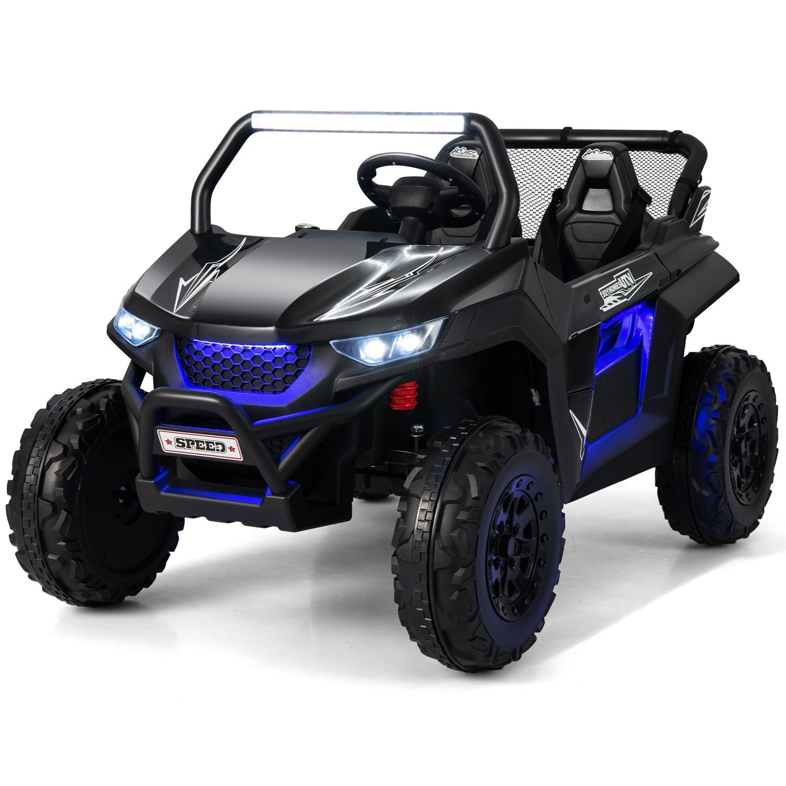 Quadriciclo infantil elétrico COSTWAY 12V, 2 lugares, 2-4 km/h