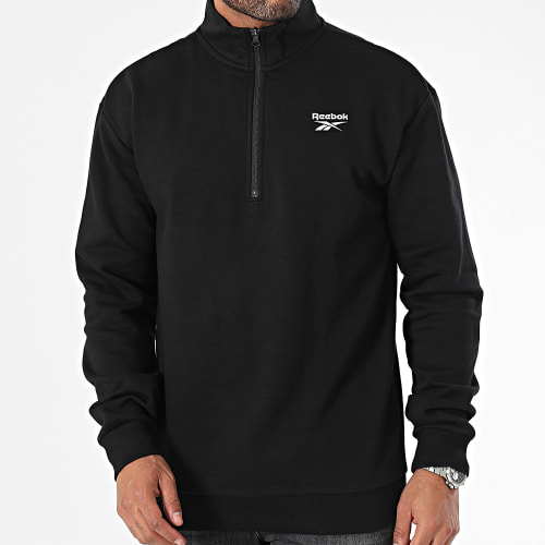 Sweat Col Zippé Chest Quarter Noir
