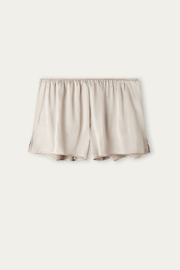 Shorts lisos de cetim de seda