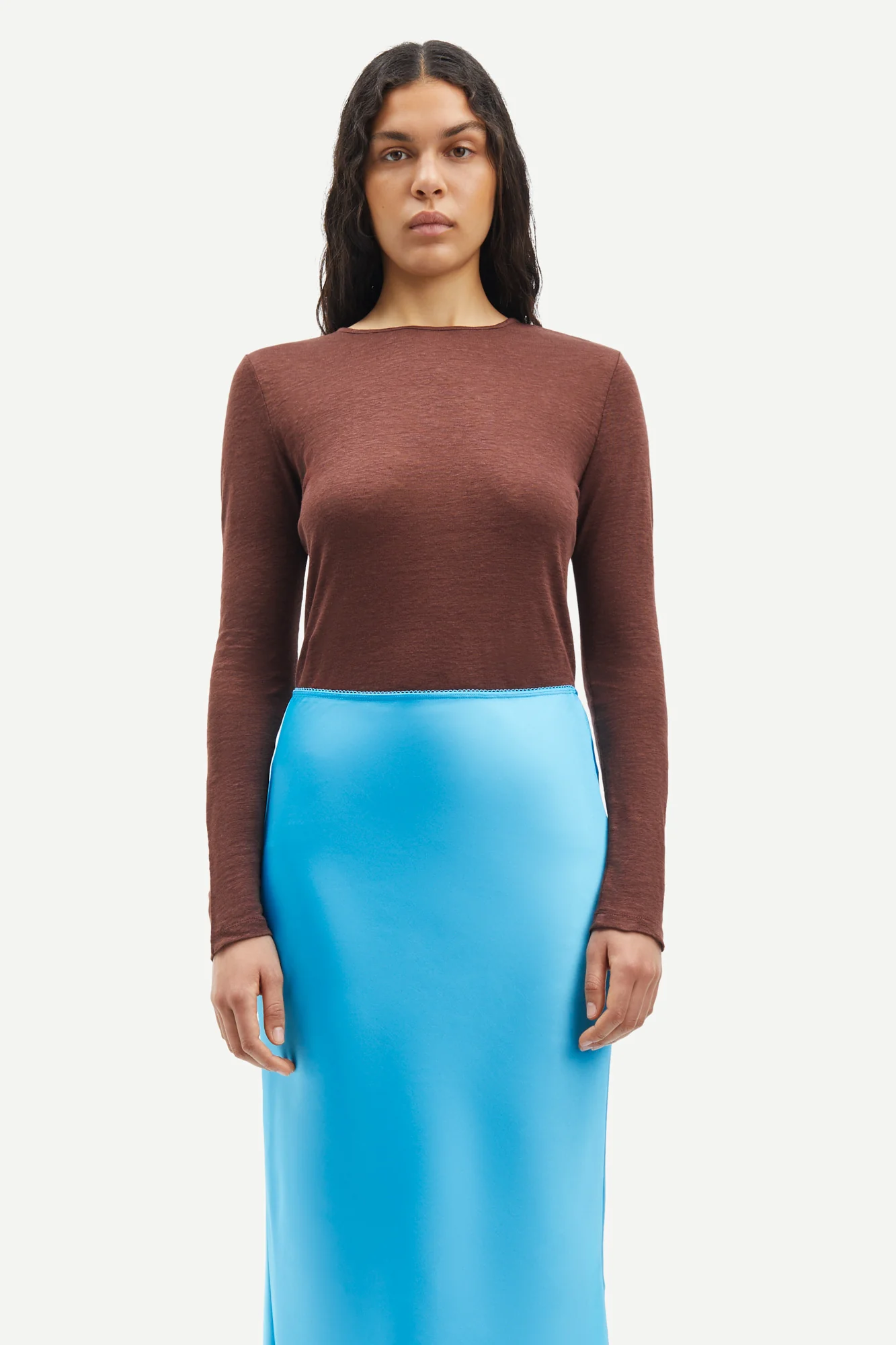 Samsøe Samsøe  Sami LS t-shirt - Brown Stone