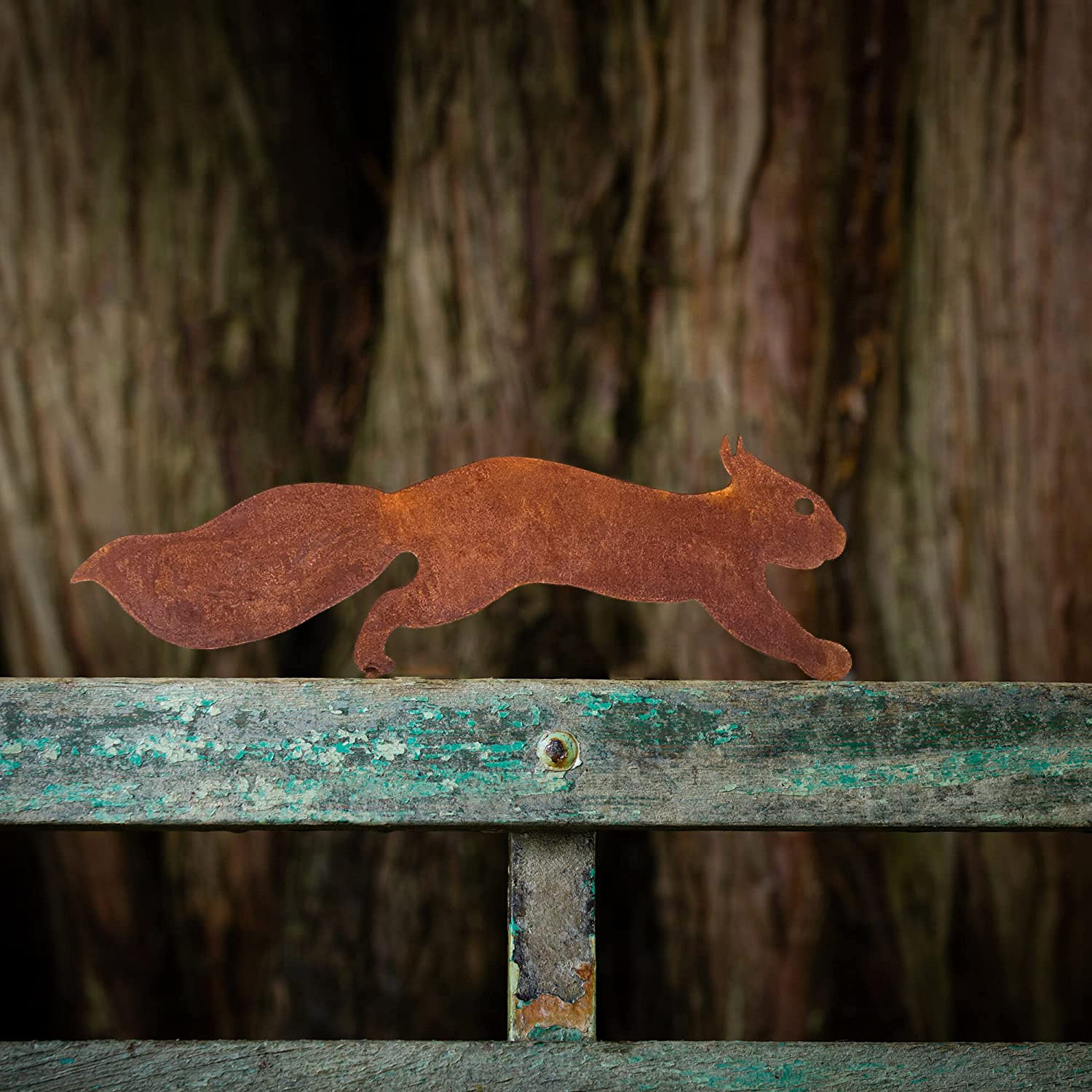(30cm) Metall Rost Eichhörnchen Baum Dekoration Garten Accessoire