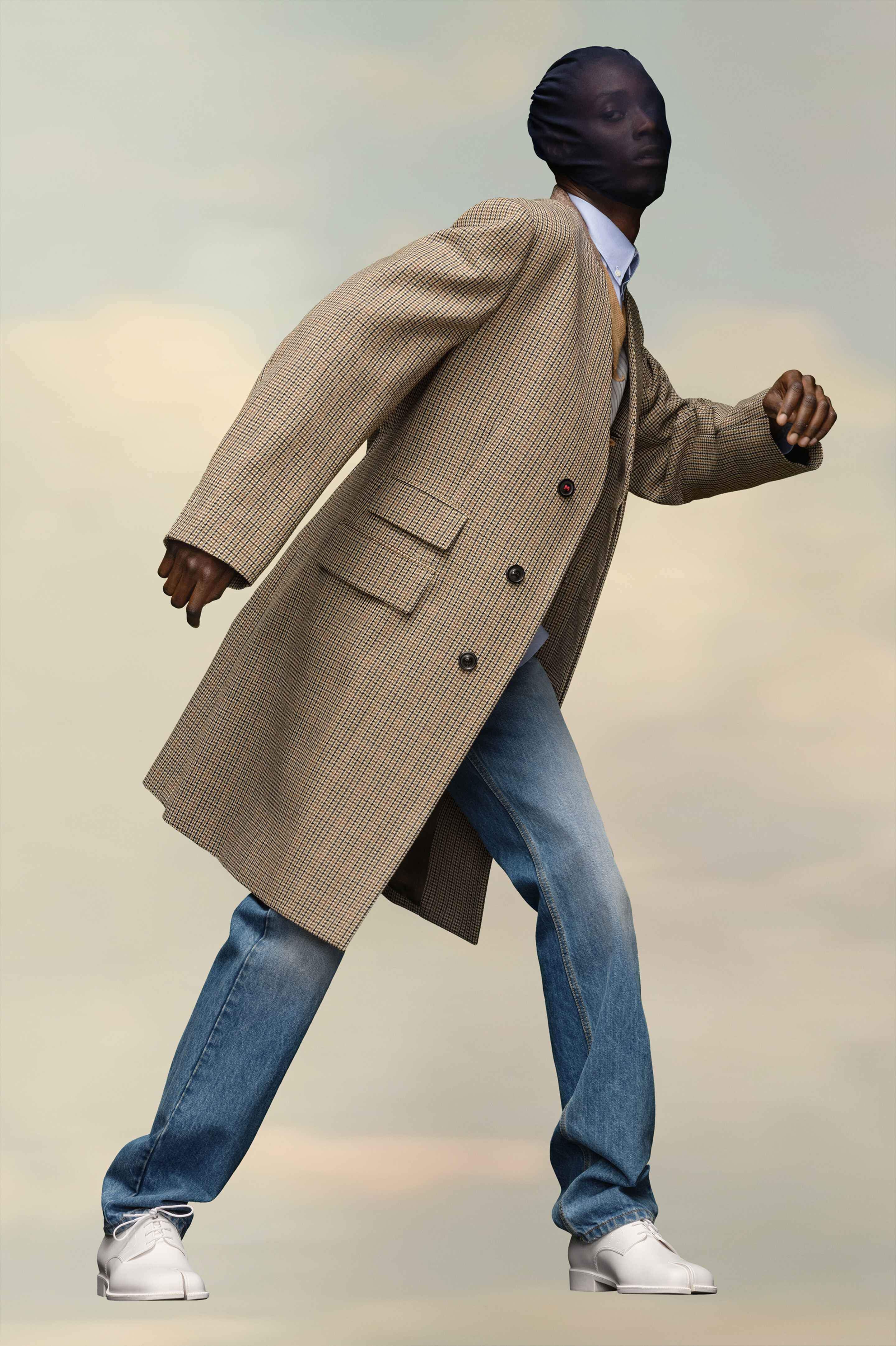 Manteau en laine sans col