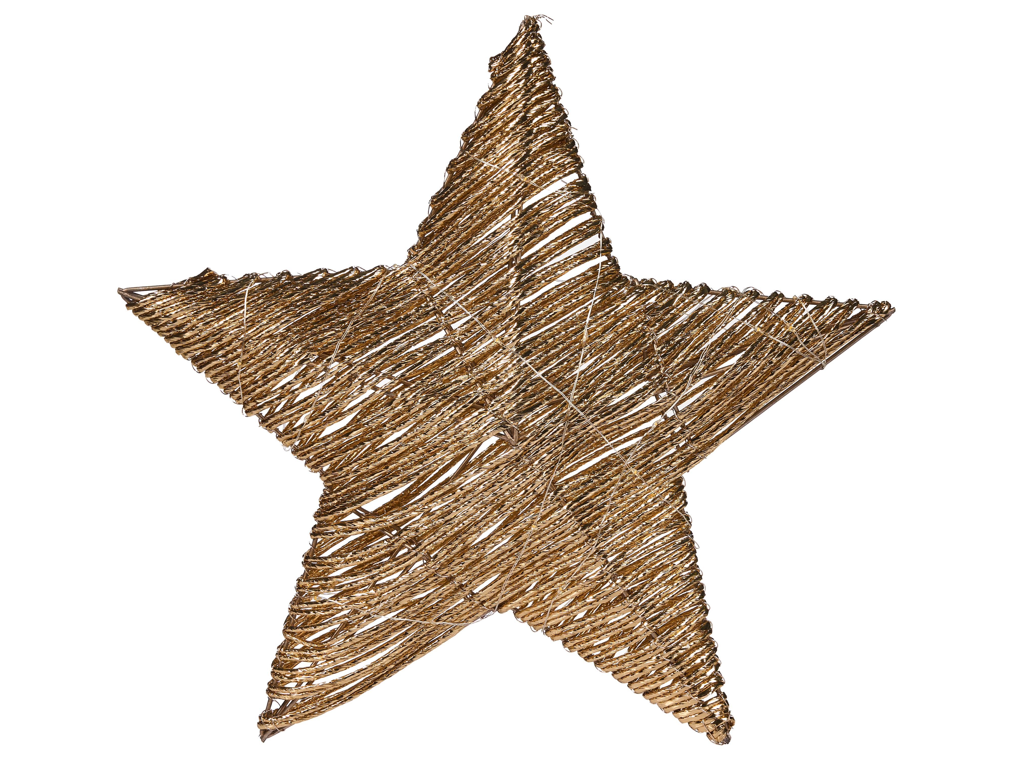 Set van 2 kerstdecoraties LED HAMPEN Ster 24/30 cm Goud