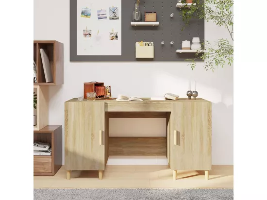 Bureau Chêne sonoma 140x50x75 cm Bois d'ingénierie