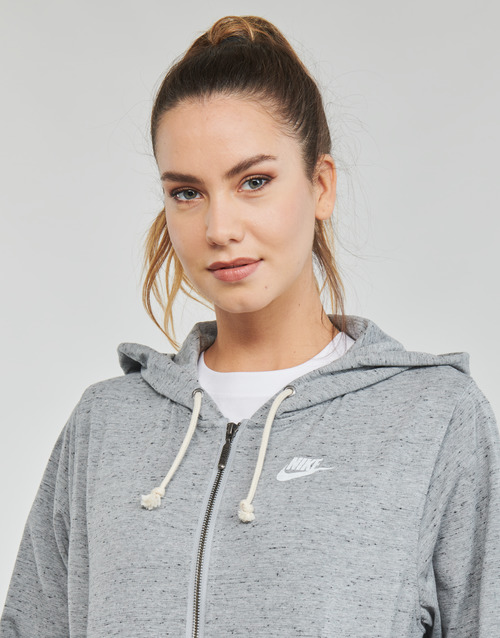 Nike - Full-Zip Hoodie - DK GREY HEATHER/WHITE
