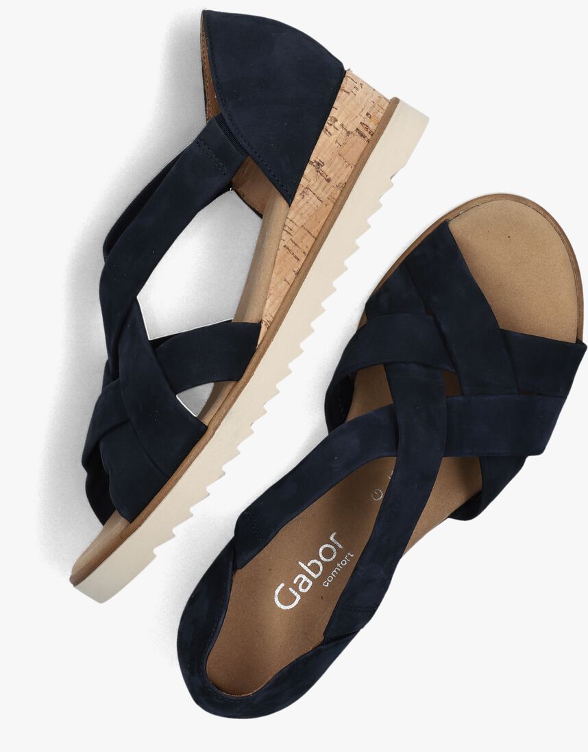 blauwe gabor sandalen met hak 782