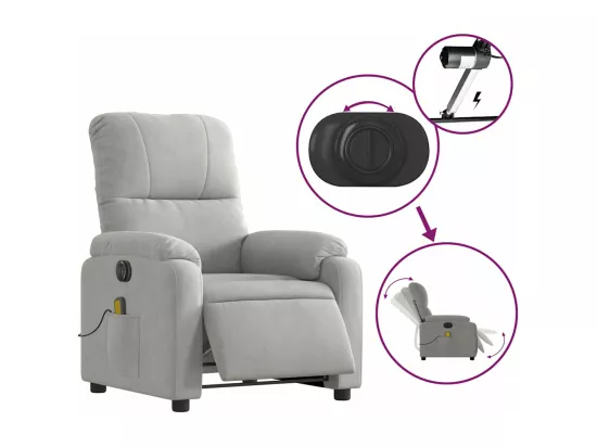 Fauteuil inclinable massant électrique gris clair