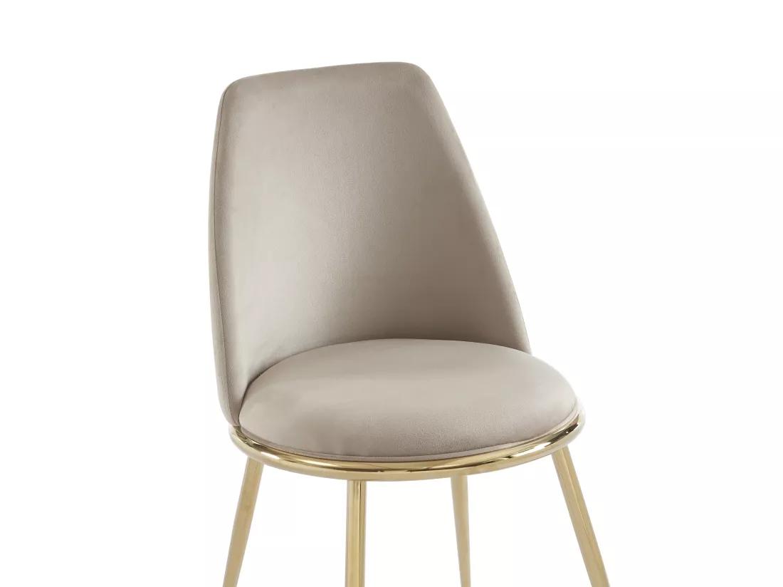 Lot de 2 chaises en velours et métal doré - Beige - NEBINA de Pascal MORABITO