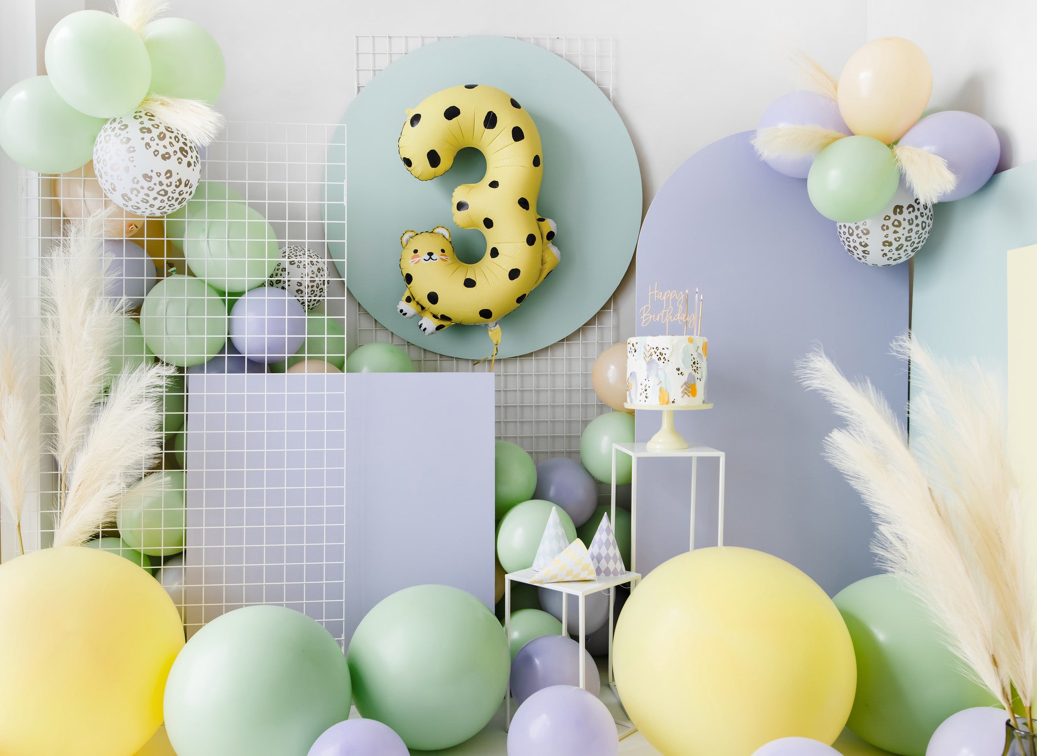 Helium Ballon 3 Jaar Cheetah Leeg 75cm