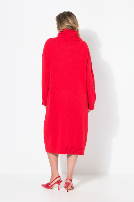 Strickkleid, Rhombenstruktur, Zierperlen, Langarm