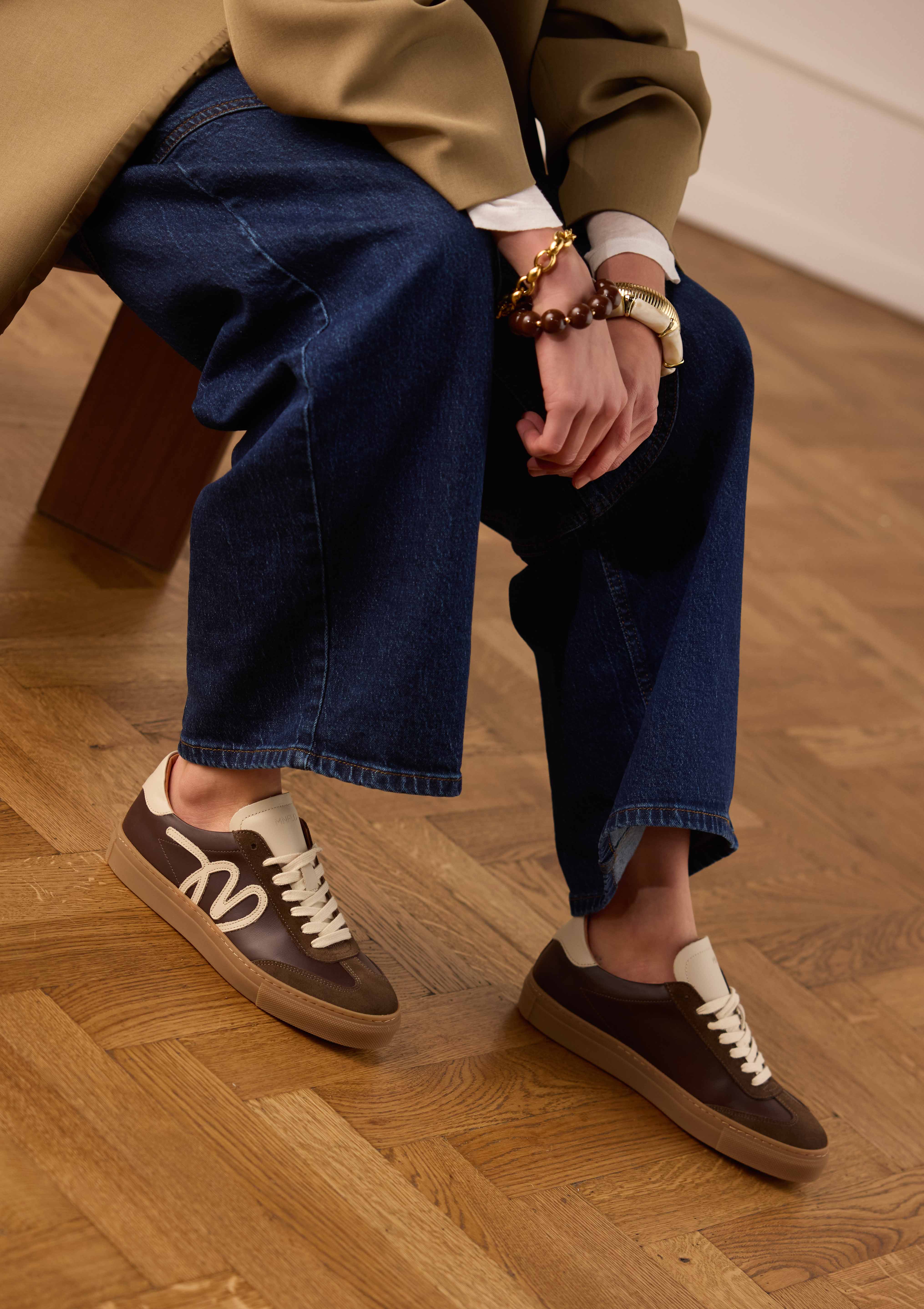 Bruine leren sneakers