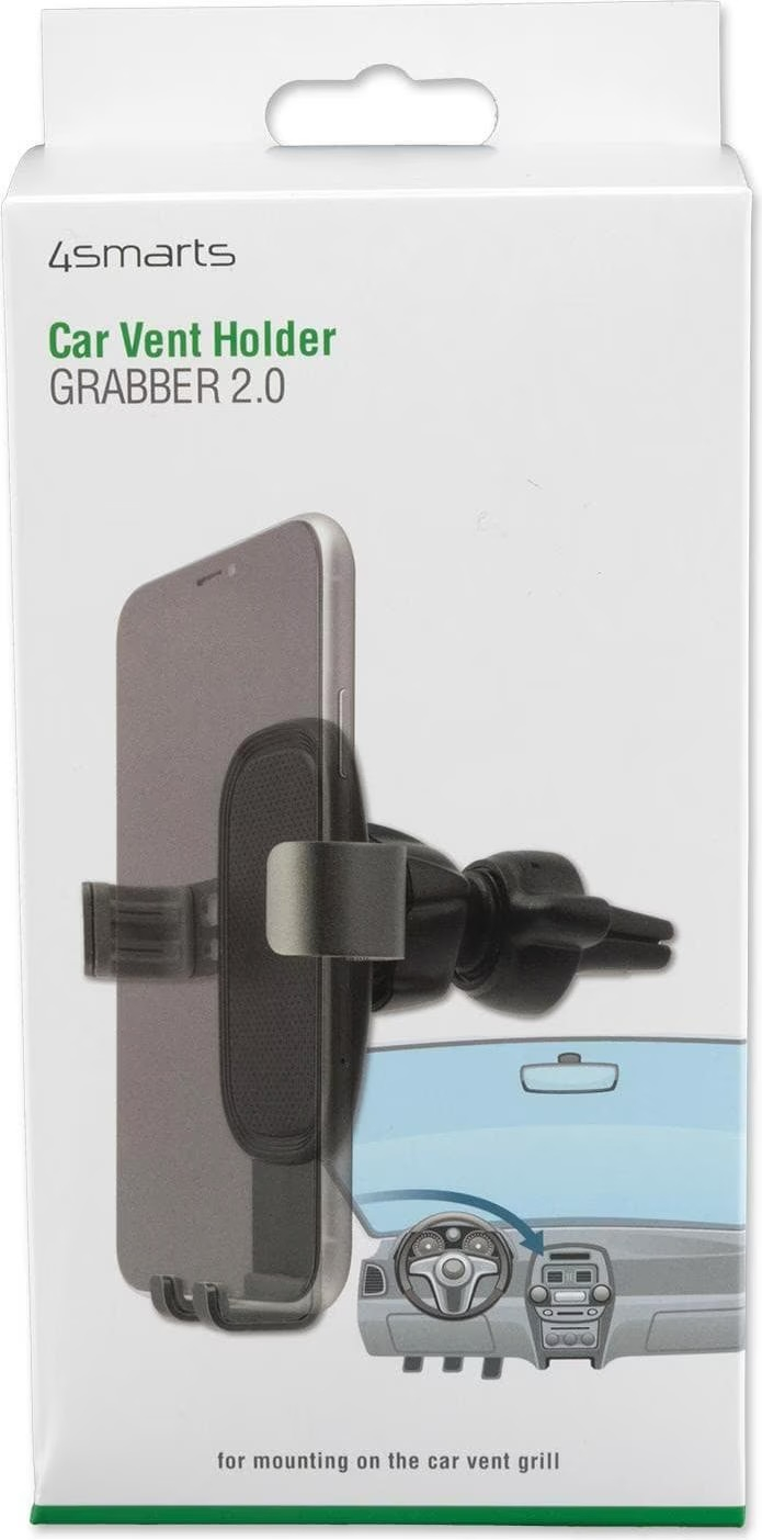 Grabber 2.0 Verstellbare Auto KFZ Smartphone Halterung für Air Frame Lüftungsgitter mit Schwerkraft-Mechanismus (4S469302) - Schwarz