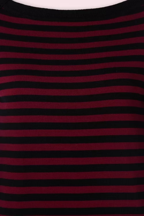 King Louie Marie Bell Loop Stripe top in cabernet rood