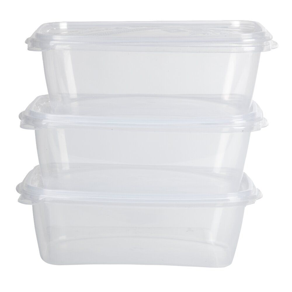 Boîte alimentaire 1,2 L transparente x3