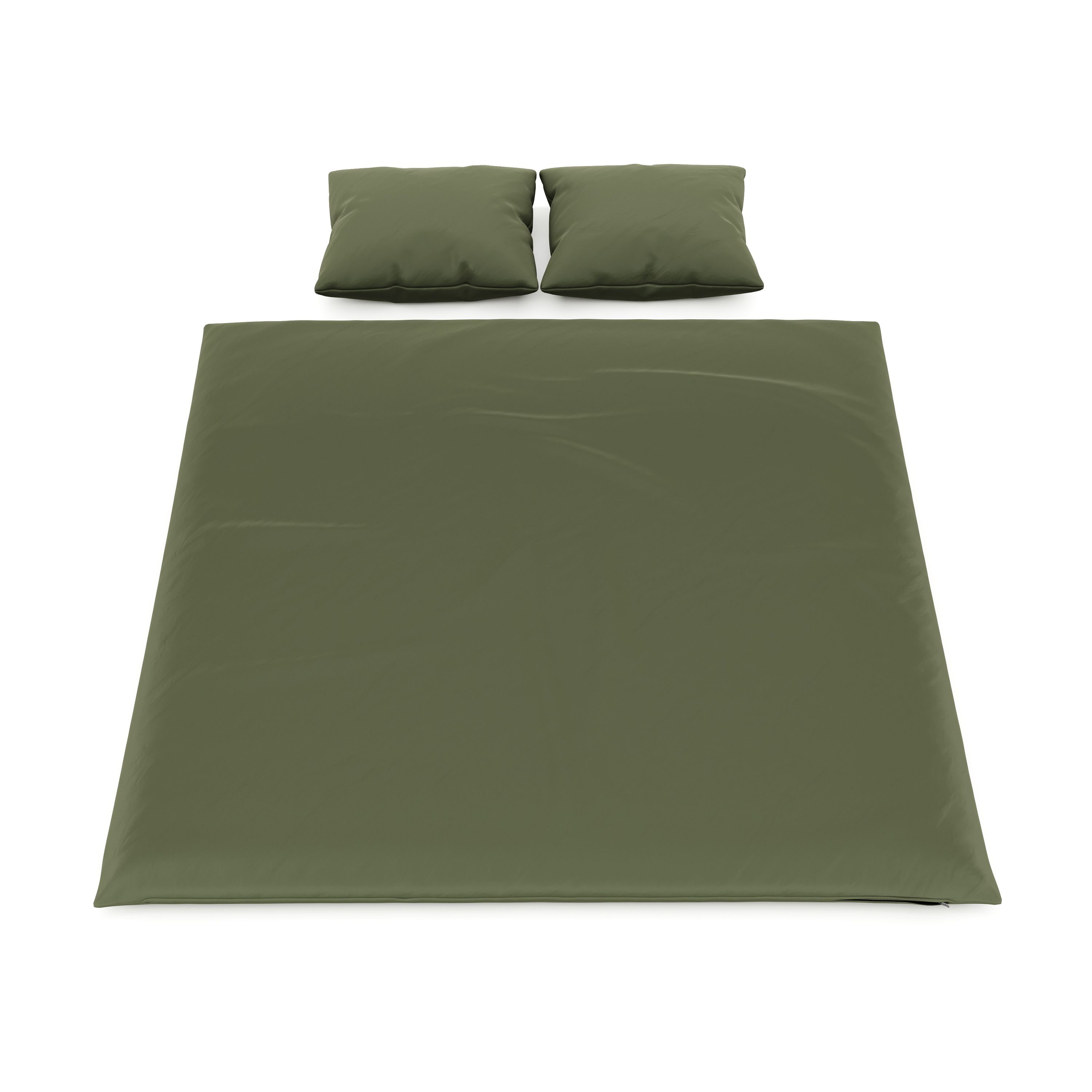 Bettwäsche 3-teilig 65 x 65 cm + 200 x 210 cm olive