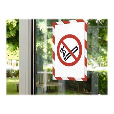 Durable Duraframe Magnetic Security - Cadre d'affichage magnétique bicolore - A4 - rouge/blanc