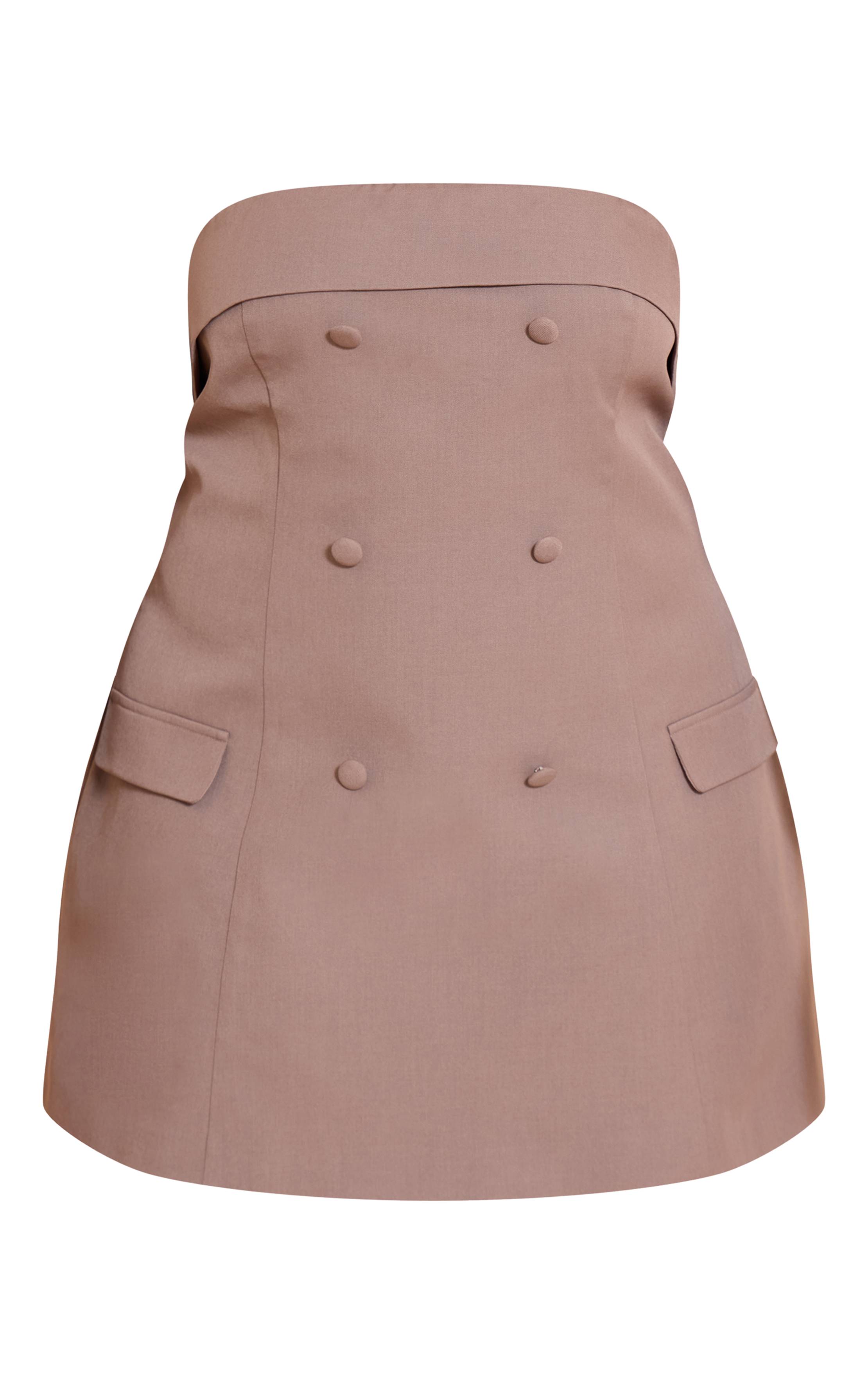 Champignon Robe Mini Bandeau Grande Taille Avec Détail Contrasté