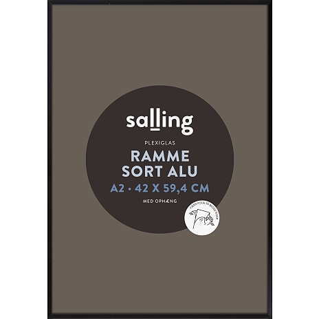 Sort ramme m. plexiglas - 42x59,4 cm