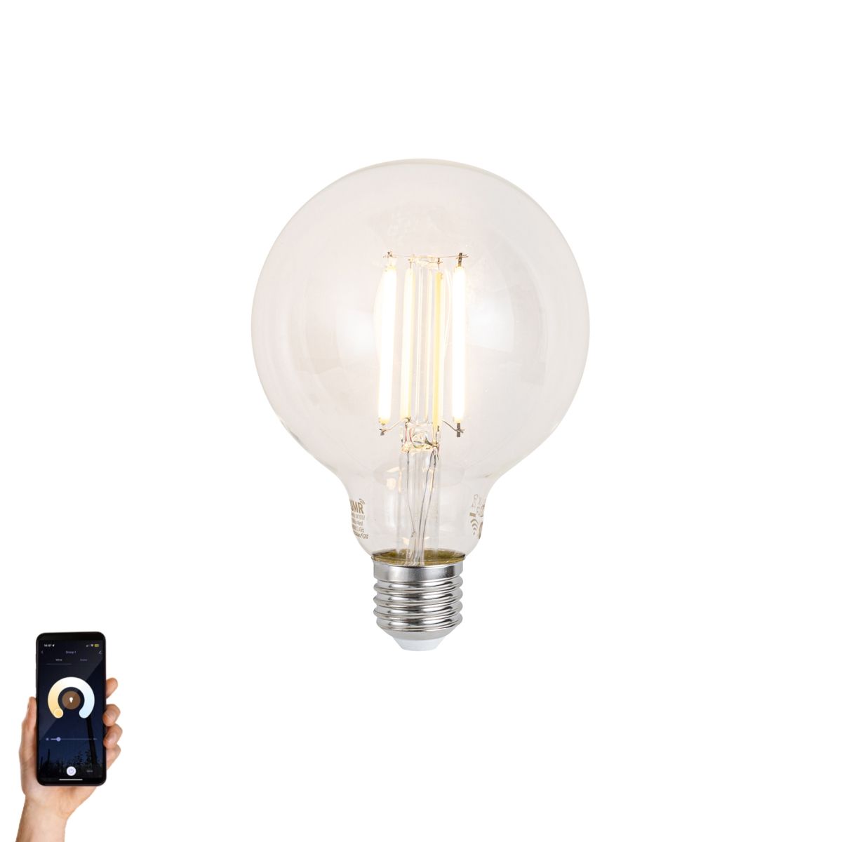 Smart E27 dimbare LED lamp G95 helder 7W 806 lm 2700-6500K