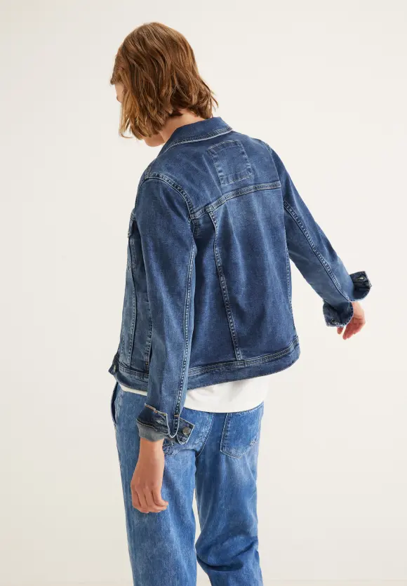 Jeansjacke in Blau - indigo used wash