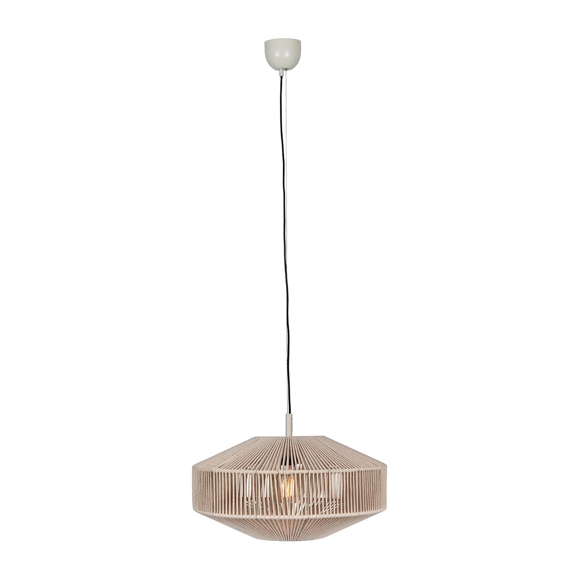 Japandi hanglamp bruin touw 46cm - Svea
