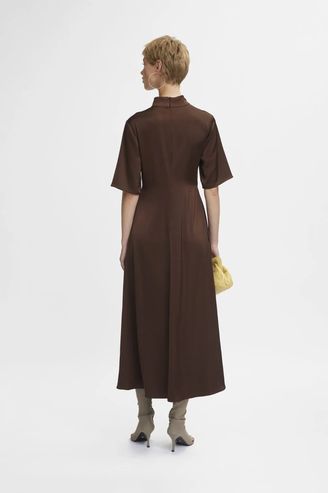Gestuz HarperGZ knot long dress dark brown
