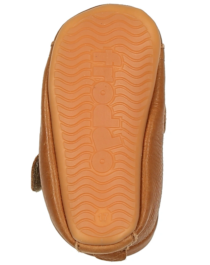 Leder-Krabbelschuhe PIRKO gefüttert in cognac