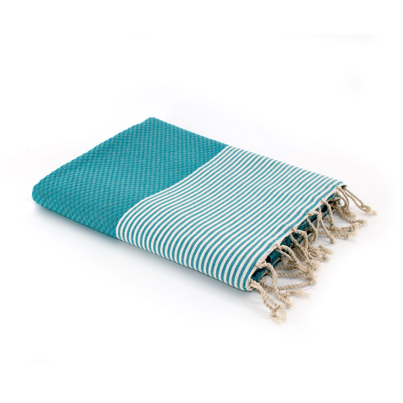 Febronie Fouta Nid d'Abeille Ibiza vert canard - 100x200 cm
