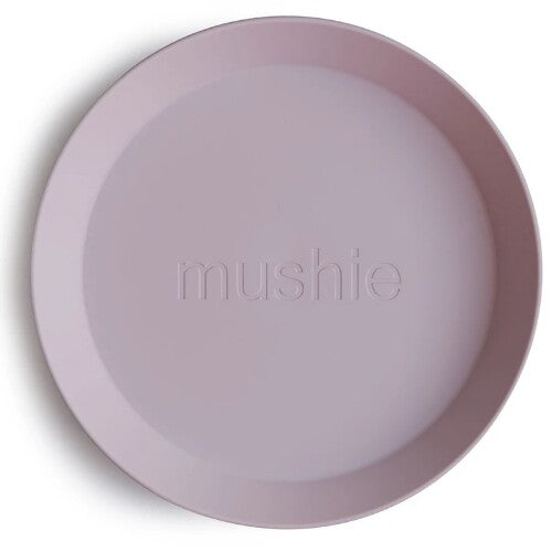 Mushie kinderborden rond - soft lilac - 2st