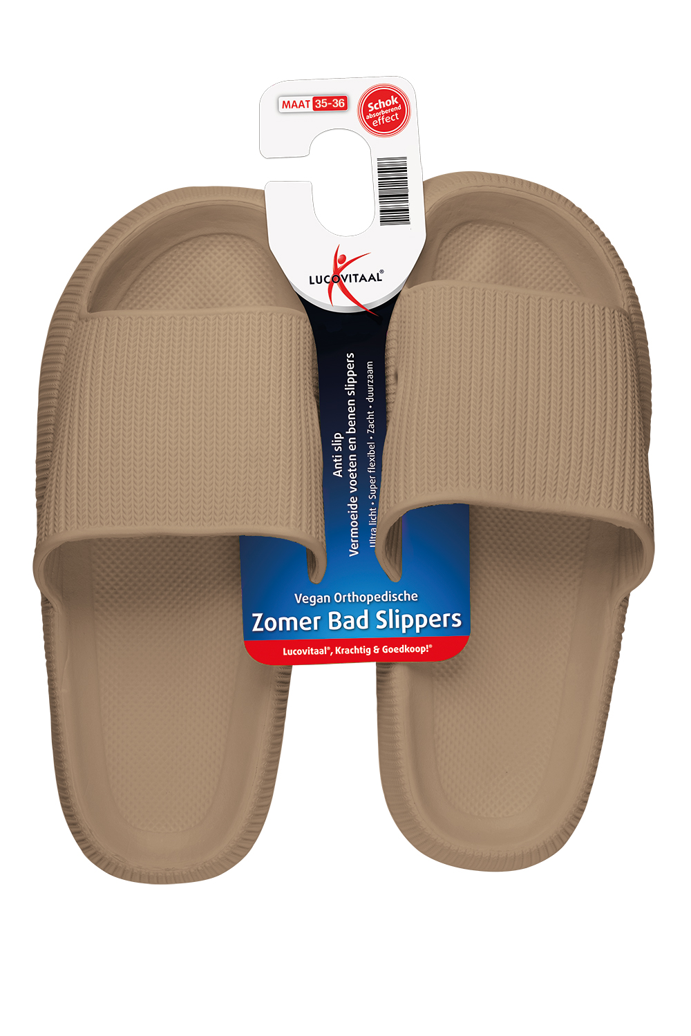 Zomer Badslipper 35-36 Taupe (1 paar)