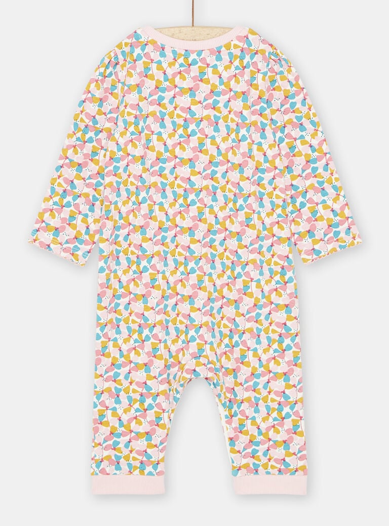 Grenouillère multicolore à imprimé fleuri bébé fille