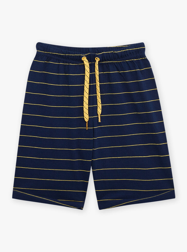 Pyjama jaune et bleu foncé à motif dinosaure