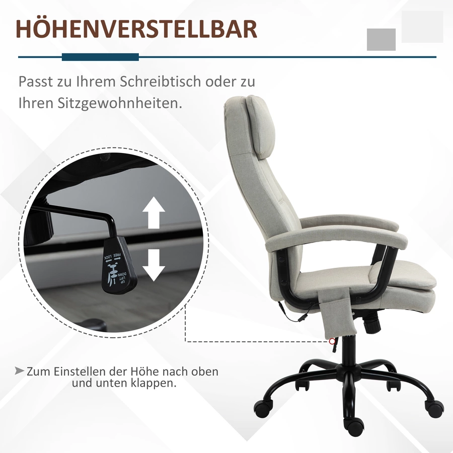 Vinsetto Bürostuhl  mit Massagefunktion beige