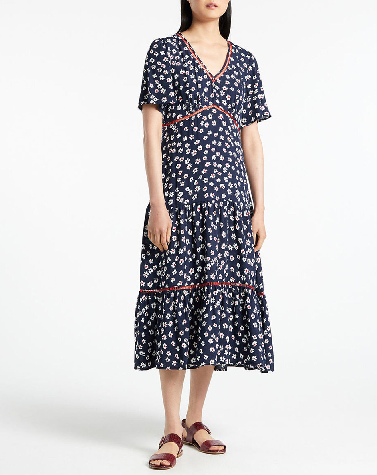 Tommy Jeans Robe fluide imprimée Fleurs bleu marine
