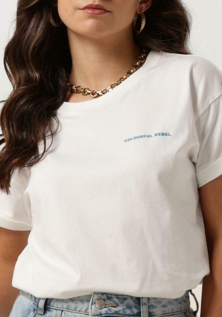 COLOURFUL REBEL witte colourful rebel t-shirt summer essence boxy tee