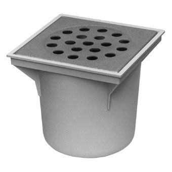 van den Berg ABS vloerput m. uitneembare emmer 20x20cm m. reukslot 50mm m. onderuitlaat 75mm