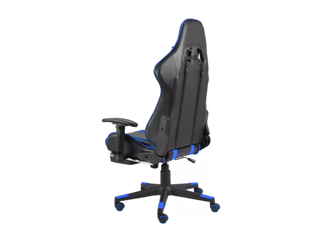 Chaise de jeu pivotante avec repose-pied Bleu PVC