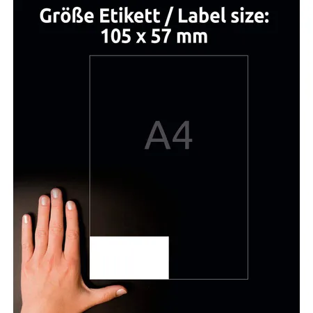 Avery Zweckform 3425 Universal-Etiketten,A4 mit ultragrip,Adressaufkleber 105 x 57 mm, 100 Bogen/1.000 Etiketten, weiß