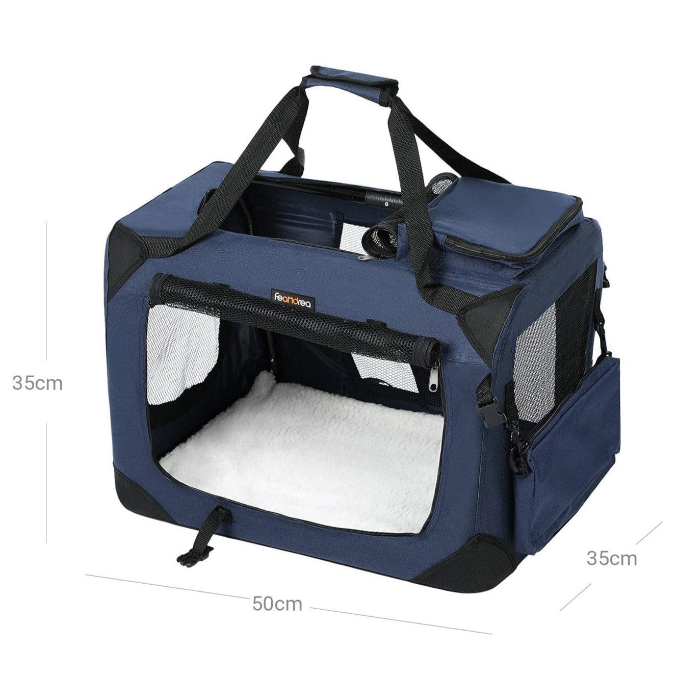 Sac de transport pour chien caisse pliable pour chien bleu 50 x 35 x 35 cm bleu